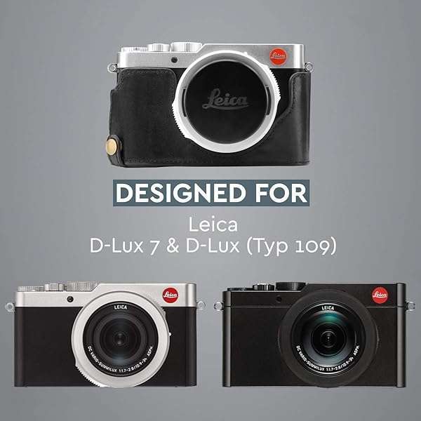 MegaGear MegaGear MG1603 Leather Camera Half Case for Leica D-Lux 7 - Durable & Stylish Protection in Black - View 8 of 9