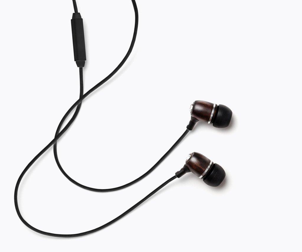 Symphonized Symphonized Bling Premium Wood In-Ear Noise Isolating Headphones with Mic and Nylon Cable Black - View 2 of 7