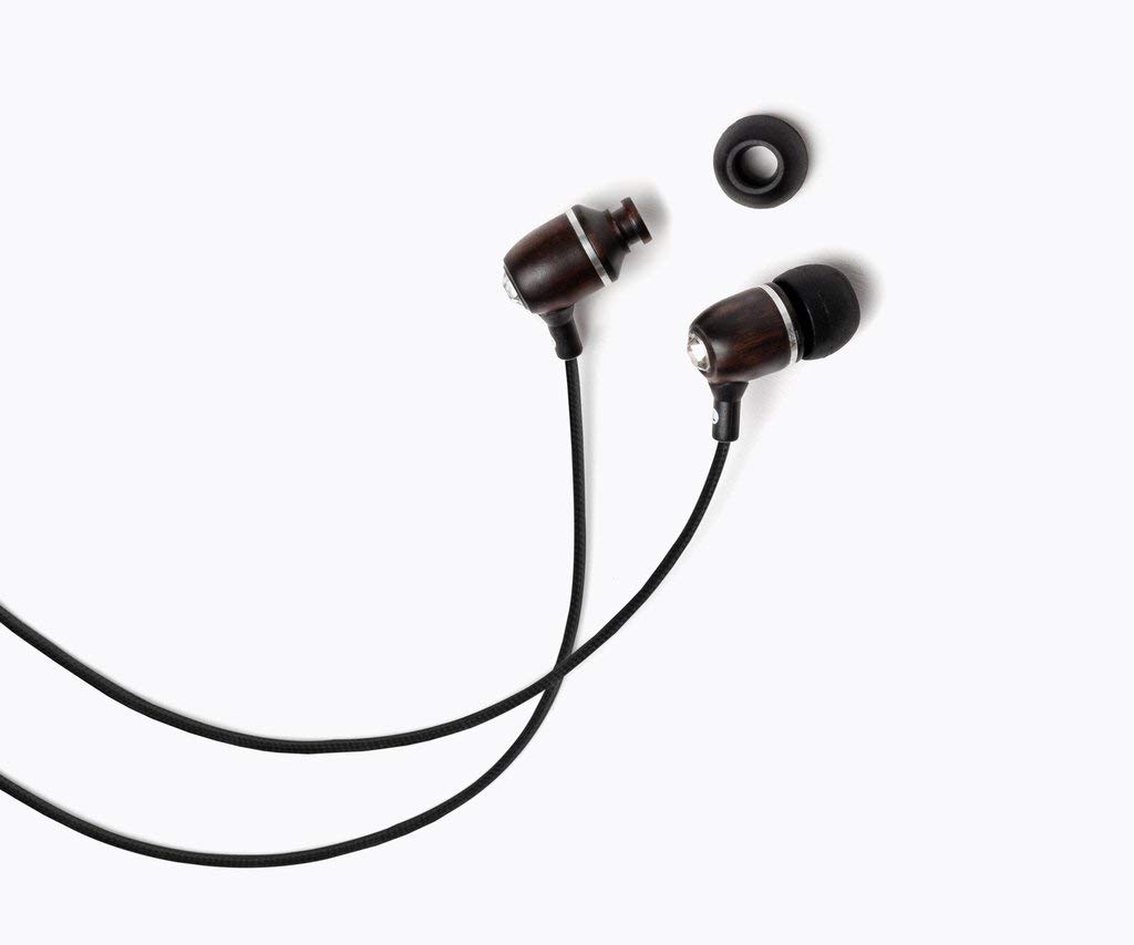 Symphonized Symphonized Bling Premium Wood In-Ear Noise Isolating Headphones with Mic and Nylon Cable Black - View 3 of 7