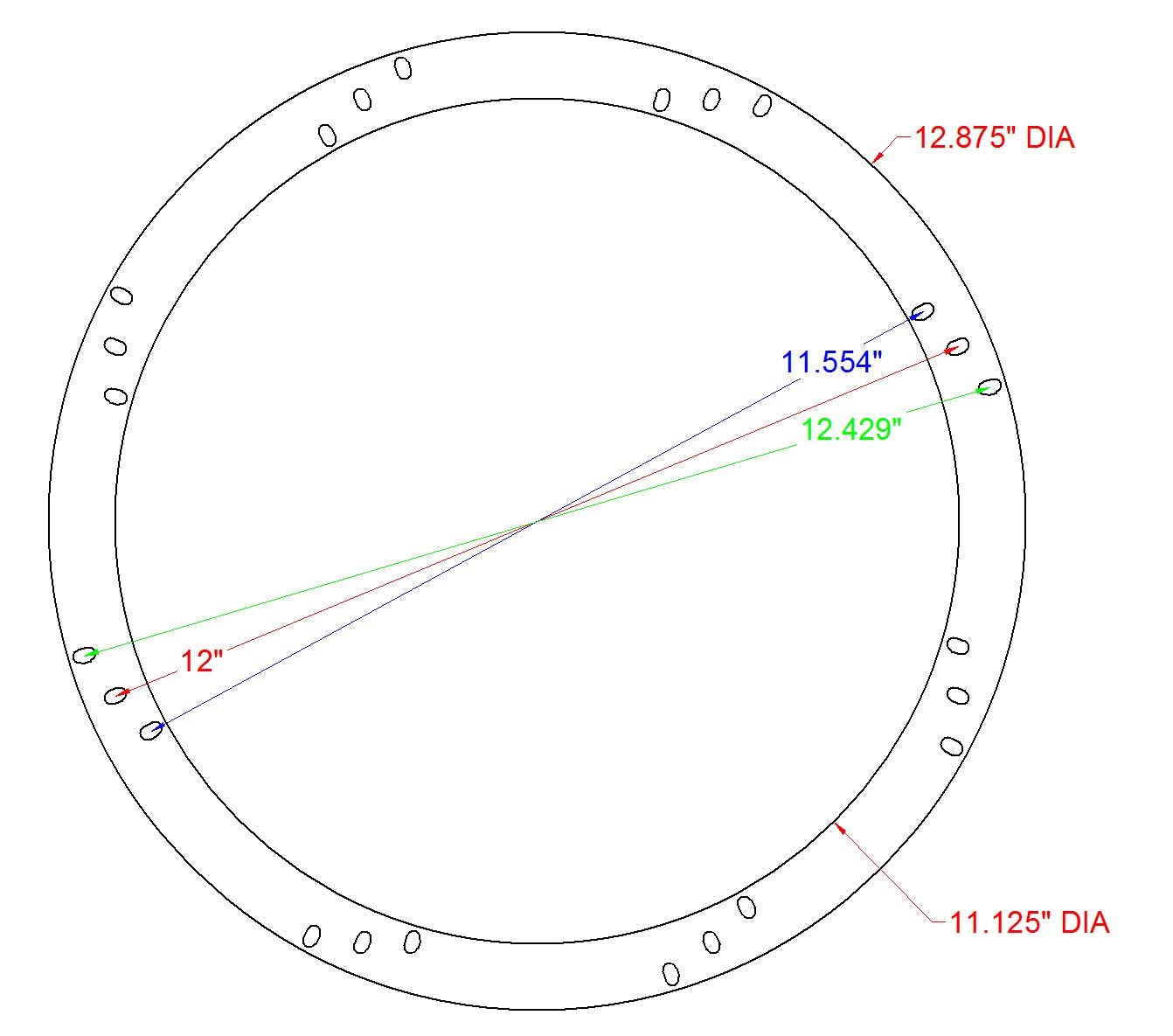 MJM Car Speaker Adapters 12 Inch Subwoofer Speaker Spacer Depth Extender 3/4 Inch Thick ID 11 1/8 Inch OD 12 7/8 Inch Stackable Pair for Framing Fiberglass Enclosures - View 3 of 4