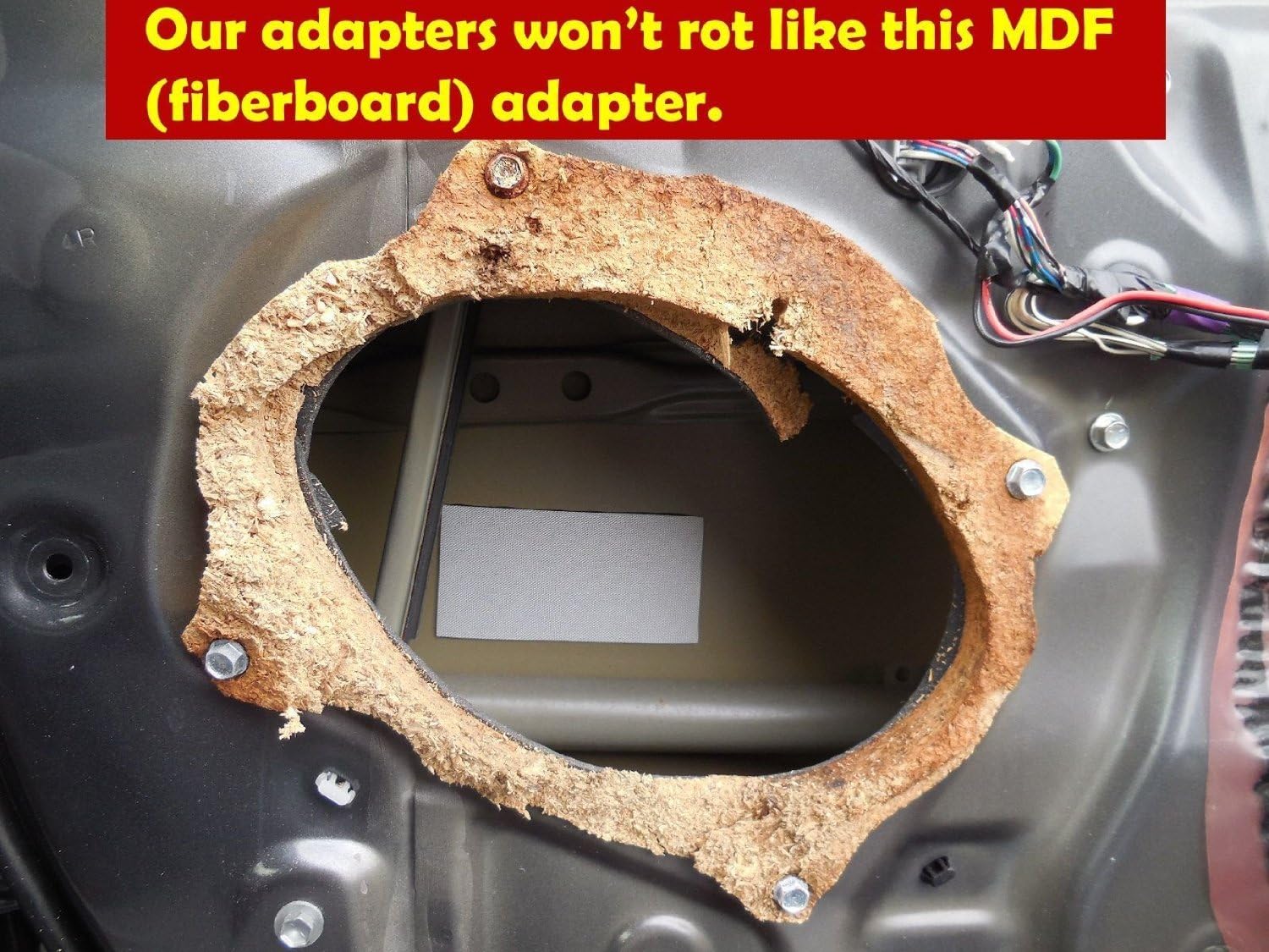 MJM Car Speaker Adapters 12 Inch Subwoofer Speaker Spacer Depth Extender 3/4 Inch Thick ID 11 1/8 Inch OD 12 7/8 Inch Stackable Pair for Framing Fiberglass Enclosures - View 4 of 4