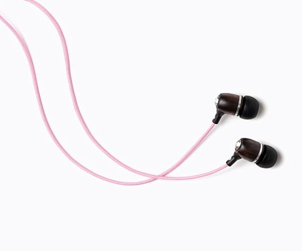 Symphonized Symphonized Bling Pink Genuine Wood Noise-Isolating In-Ear Headphones with Mic and Nylon Cable - View 3 of 7