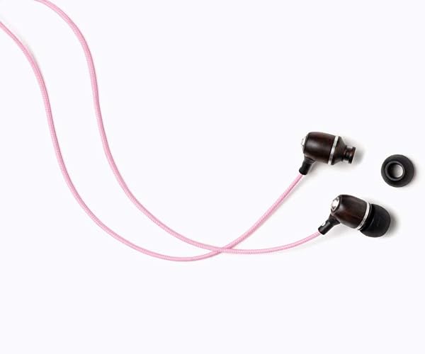 Symphonized Symphonized Bling Pink Genuine Wood Noise-Isolating In-Ear Headphones with Mic and Nylon Cable - View 4 of 7