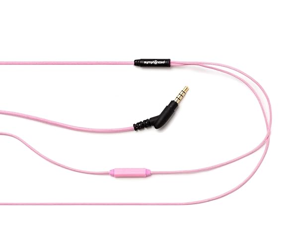 Symphonized Symphonized Bling Pink Genuine Wood Noise-Isolating In-Ear Headphones with Mic and Nylon Cable - View 6 of 7