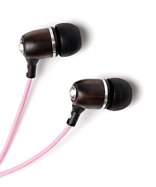 Symphonized Symphonized Bling Pink Genuine Wood Noise-Isolating In-Ear Headphones with Mic and Nylon Cable - View 2 of 7
