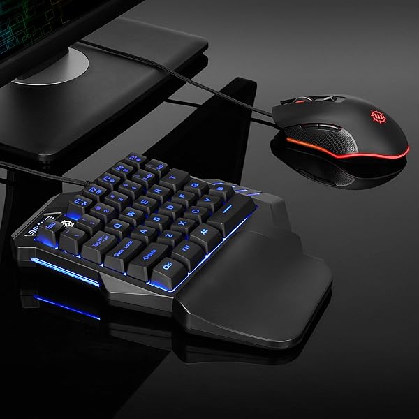 ENHANCE ENHANCE One-Handed Gaming Keypad: 7-Color LED, Programmable Keys & Ergonomic Design for FPS Games - View 7 of 10