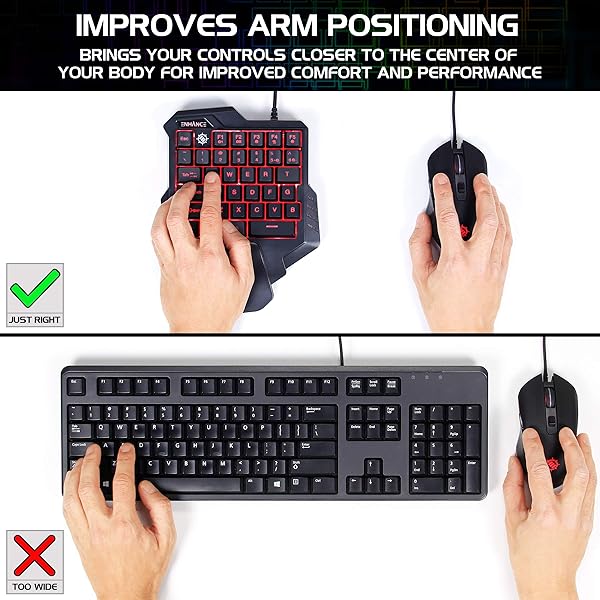 ENHANCE ENHANCE One-Handed Gaming Keypad: 7-Color LED, Programmable Keys & Ergonomic Design for FPS Games - View 8 of 10