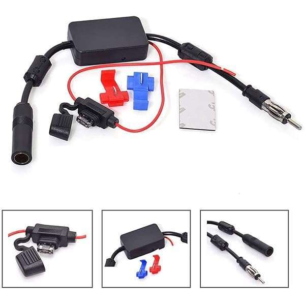 BINGFU Boost Your Car Radio Signal: Bingfu Universal FM Antenna Amplifier with 12V Power Supply for Trucks & SUVs - View 4 of 9