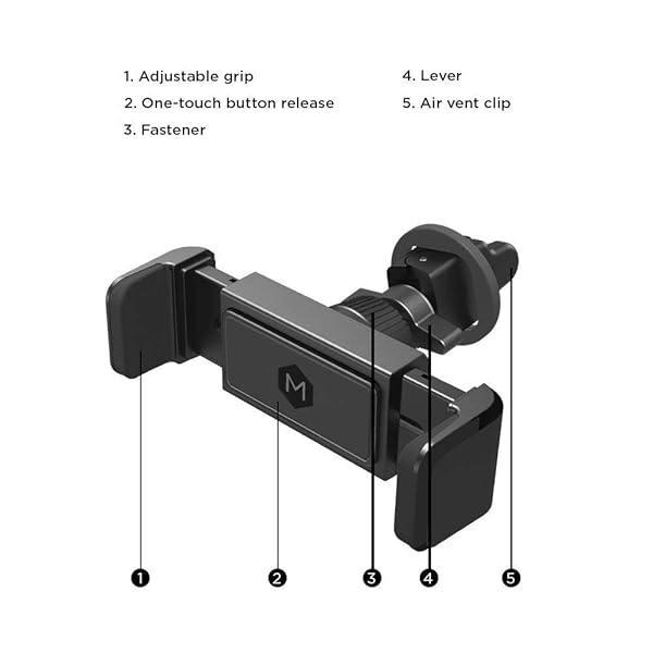Mighty Mount Mighty Mount One Touch Grip Air Vent Mount Universal Car Phone Holder for iPhone Samsung Galaxy and More Hands-Free Convenience - View 6 of 10