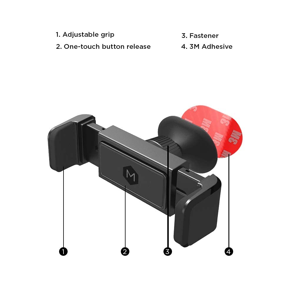 Mighty Mount Simpl Grip Dash Mount Phone Holder for Car One Touch Quick Grip Compatible with iPhone and Androids Black - View 7 of 9