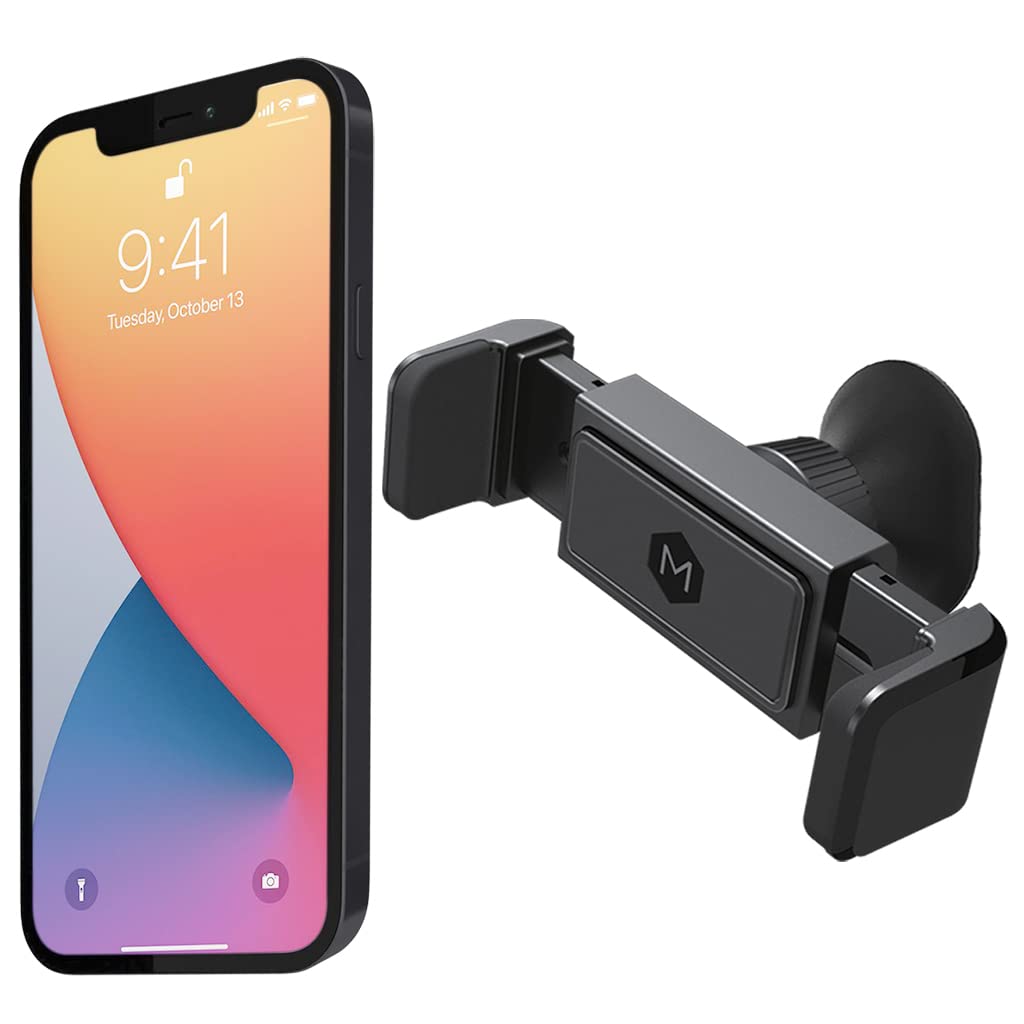 Mighty Mount Simpl Grip Dash Mount Phone Holder for Car One Touch Quick Grip Compatible with iPhone and Androids Black