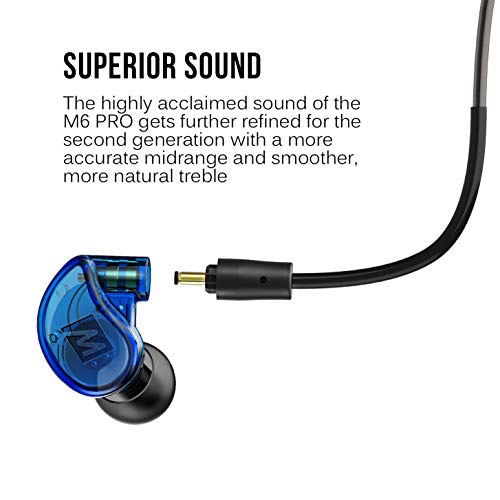 MEE audio Upgrade Your Sound: MEE Audio M6 PRO In-Ear Monitor Headphones for Musicians - 2nd Gen, Noise Isolating, Replaceable Cables (Blue) - View 4 of 10
