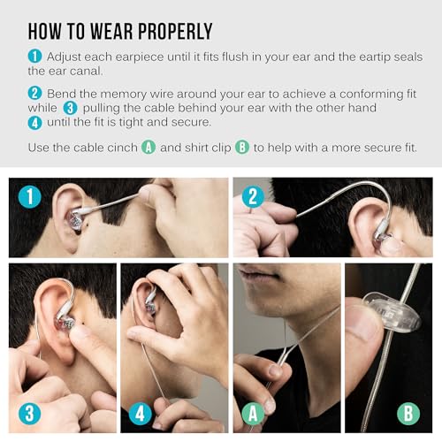 MEE audio Upgrade Your Sound: MEE Audio M6 PRO In-Ear Monitor Headphones for Musicians - 2nd Gen, Noise Isolating, Replaceable Cables (Blue) - View 7 of 10