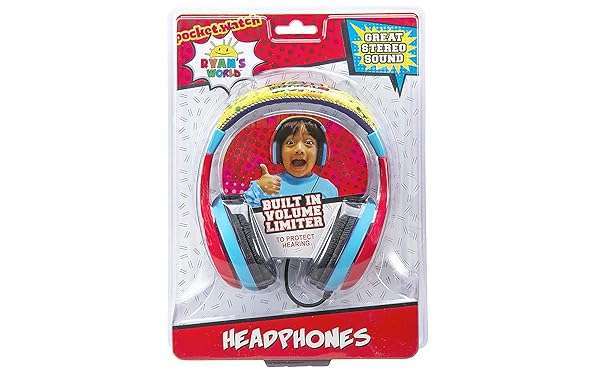 eKids Ryans World Kids Headphones: Adjustable, Tangle-Free, Volume Control & Foldable for School & Travel - View 7 of 11