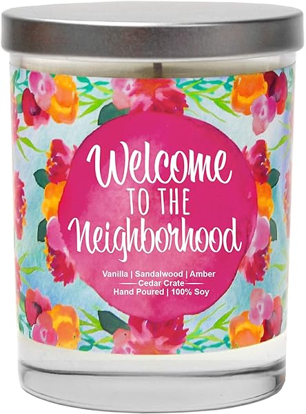 House Warming Gifts New Home 2025 for Women Men Friends Welcome to The Neighborhood Soy Wax Candle Present for Hostess Moving Farewell