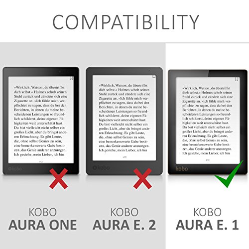kwmobile KWMobile Kobo Aura Edition 1 Case - Cosmic Nature Blue/Grey/Black eReader Cover - View 7 of 8