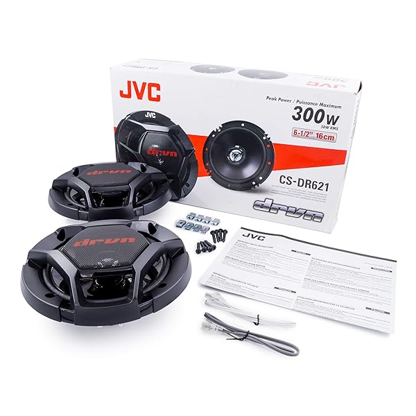 JVC "JVC CS-DR621 Car Speakers - 300W Peak Power, 6.5" Full Range, 2-Way, Sold in Pairs for Ultimate Sound Experience" - View 6 of 7