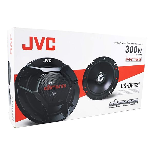 JVC "JVC CS-DR621 Car Speakers - 300W Peak Power, 6.5" Full Range, 2-Way, Sold in Pairs for Ultimate Sound Experience" - View 7 of 7