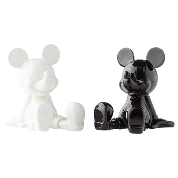 Enesco Disney Mickey Mouse Salt and Pepper Shakers - 3.5 Inch Black & White Ceramics