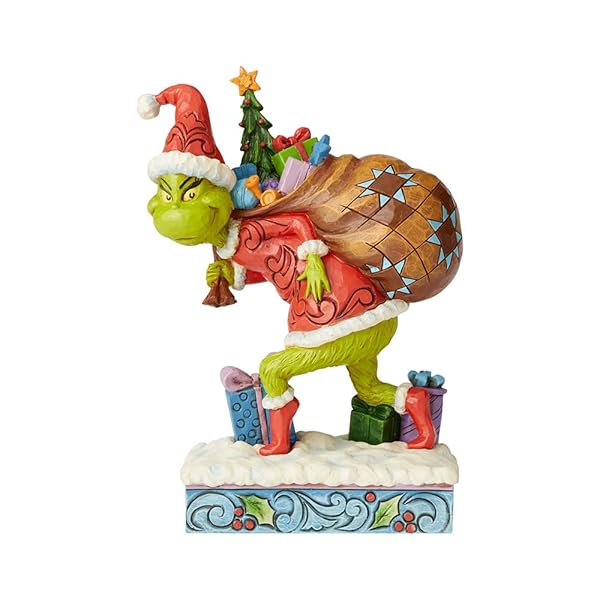 Enesco "Enesco Dr. Seuss Grinch Figurine by Jim Shore - 7.68" Santa Grinch Collectible for Christmas Home Decor"