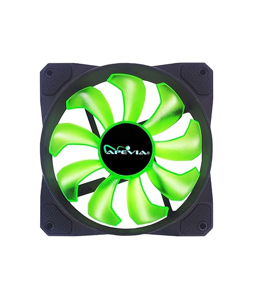 Apevia APEVIA CO312L-GN Cosmos 120mm Green LED Ultra Silent Case Fan 16 LEDs Anti-Vibration Rubber Pads 3 Pack - View 4 of 7
