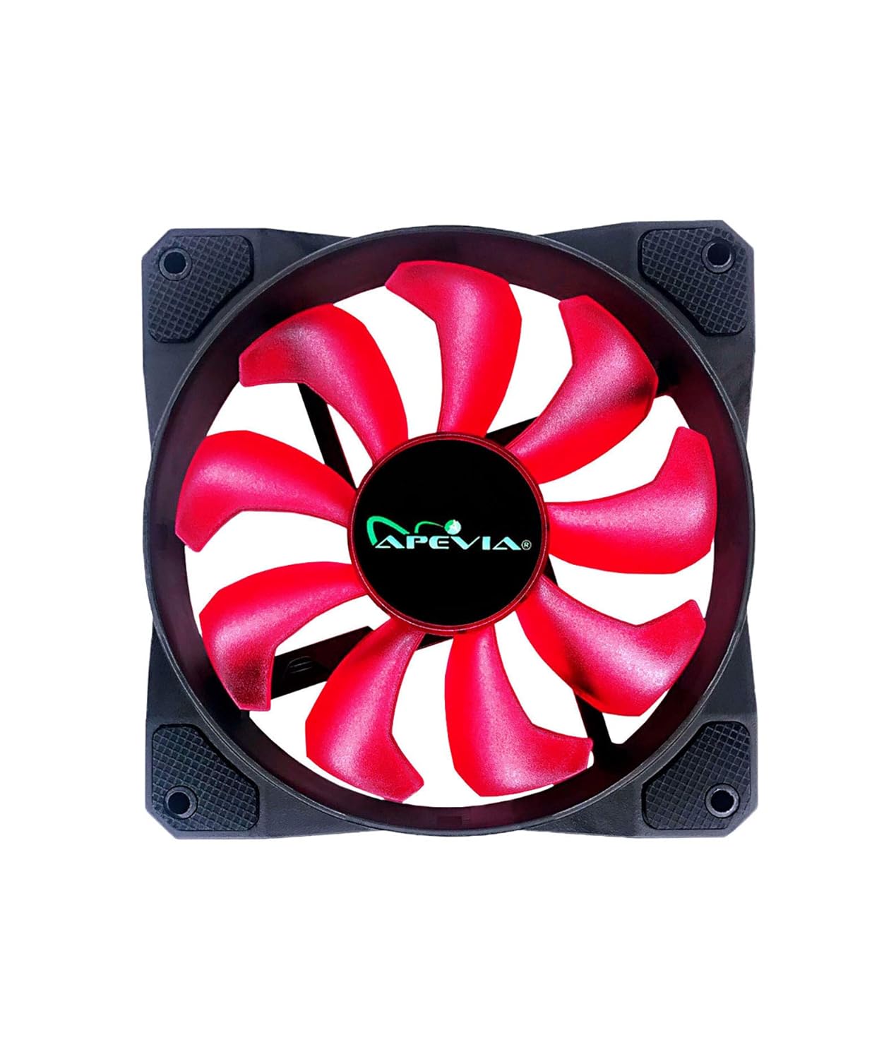 Apevia Apevia CO512L-RD Cosmos 120mm Red LED Ultra Silent Case Fan Pack of 5 with 16 LEDs and Anti-Vibration Rubber Pads - View 3 of 9