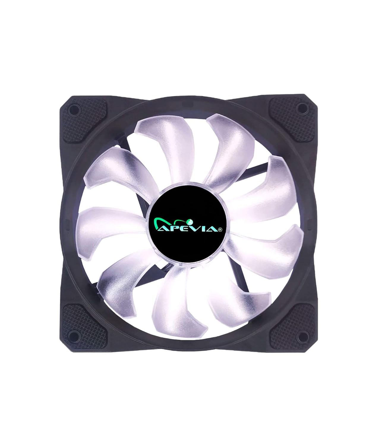 Apevia Apevia CO512L-WH Cosmos 120mm White LED Ultra Silent Case Fan 5 Pack with 16 LEDs and Anti-Vibration Rubber Pads - View 3 of 9
