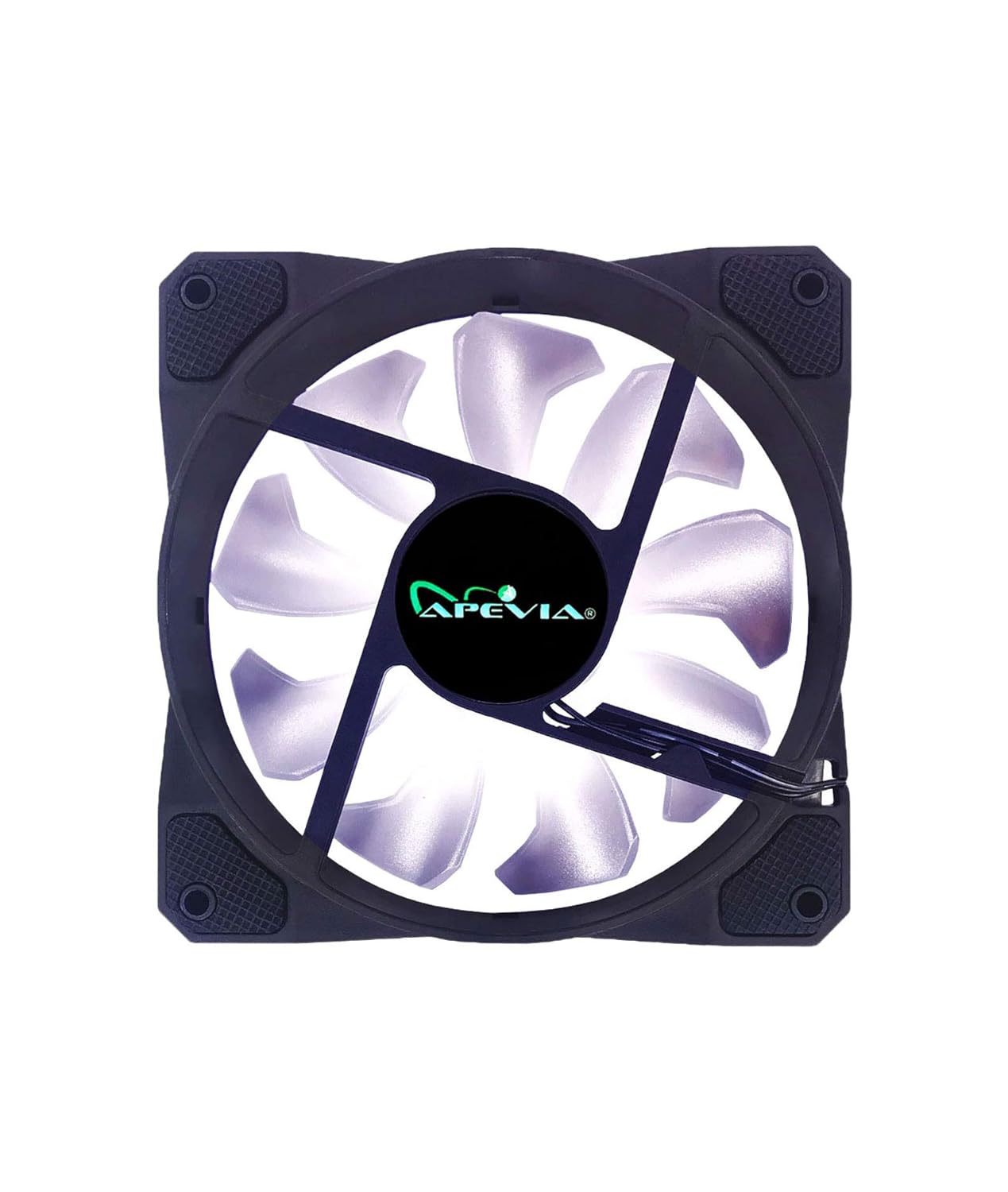 Apevia Apevia CO512L-WH Cosmos 120mm White LED Ultra Silent Case Fan 5 Pack with 16 LEDs and Anti-Vibration Rubber Pads - View 4 of 9