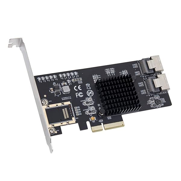 IO CREST Syba 8 Port SATA III PCI-e x4 Controller Card for FreeNAS & ZFS RAID - Mini SAS to SATA Cables Included - View 2 of 7