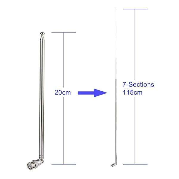BINGFU Upgrade Your Ham Radio: Bingfu 20-1300MHz BNC Male Telescopic Antenna for Uniden & Whistler Two-Way Radios - View 4 of 10