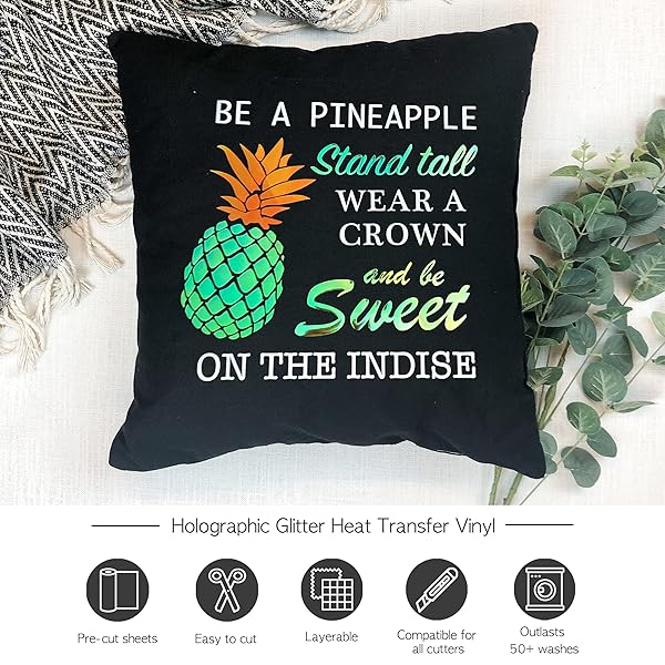 Stardustworkx Stardustworkx Holographic Glitter Opal Iron on Vinyl Heat Transfer Sheets for Cricut Silhouette 12 x 10 Bling Bundle 4 Chameleon Iridescent - View 2 of 6