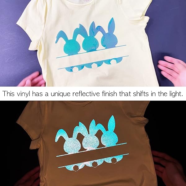 Stardustworkx Stardustworkx Holographic Glitter Opal Iron on Vinyl Heat Transfer Sheets for Cricut Silhouette 12 x 10 Bling Bundle 4 Chameleon Iridescent - View 5 of 6