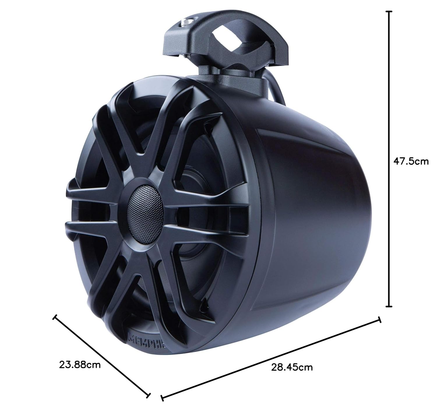 Memphis Memphis Audio MXA62PS 6.5 Inch LED Coaxial Powerports Speaker Pods for Roll Bars Black with LED Lighting - View 9 of 9