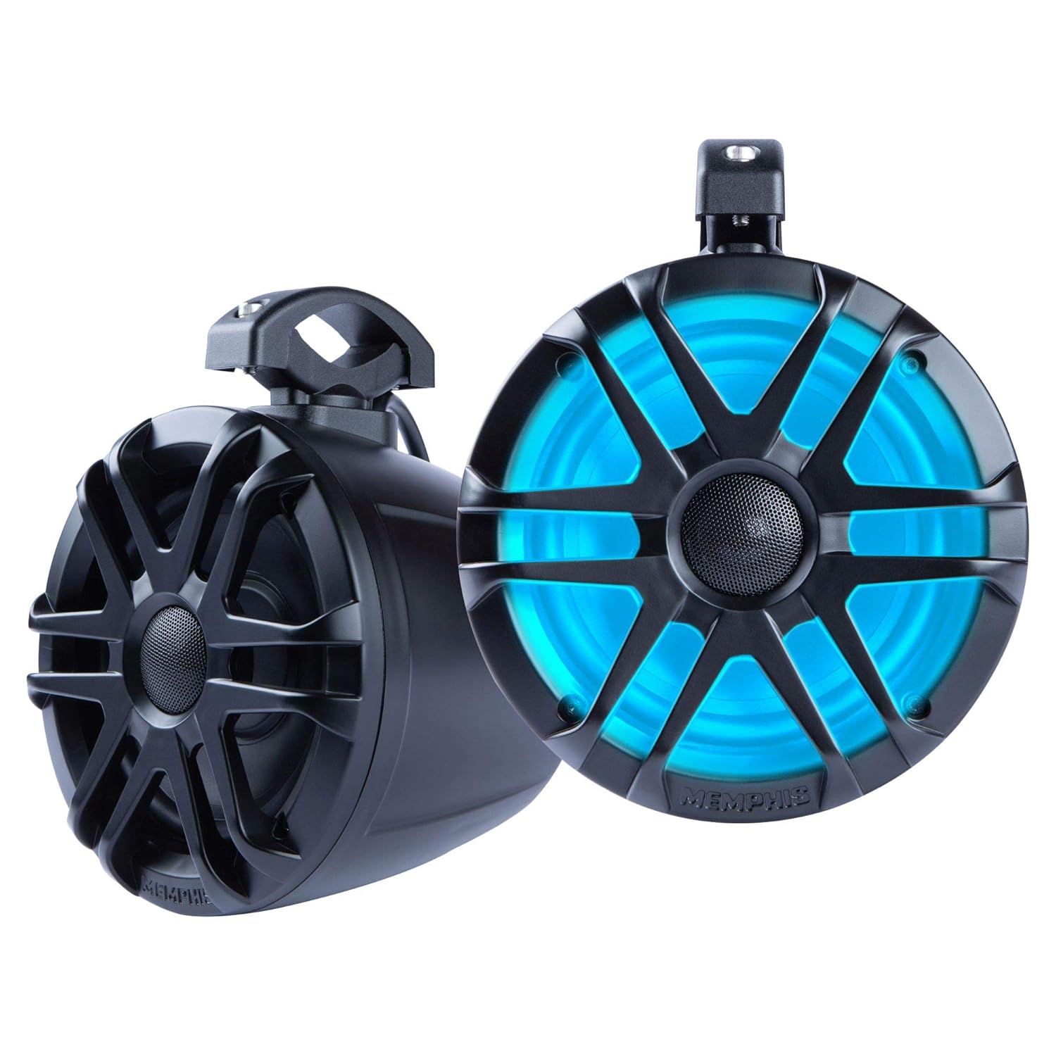 Memphis Memphis Audio MXA62PS 6.5 Inch LED Coaxial Powerports Speaker Pods for Roll Bars Black with LED Lighting