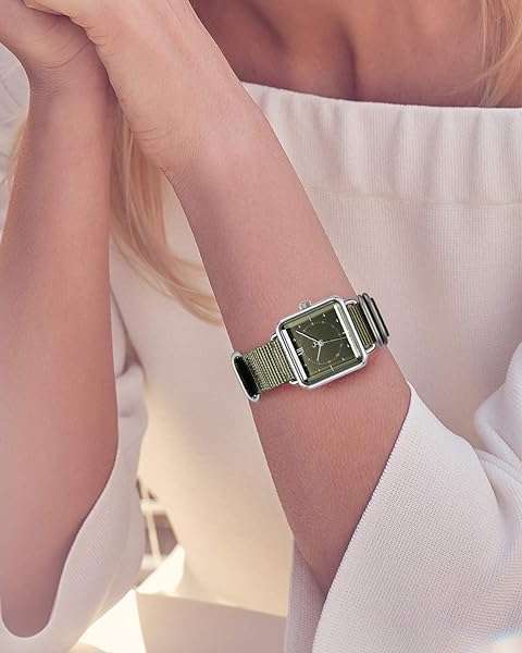 BINLUN BINLUN Premium Nylon Watch Strap - Heavy Duty Multicolor Bands for Men & Women (18-24mm) with Stainless Steel Buckle - Green/Black, 19mm - View 6 of 9