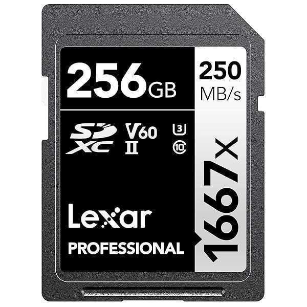 Lexar Lexar 256GB Professional 1667x SDXC Card: Fast UHS-II Memory for 4K Video & Photography