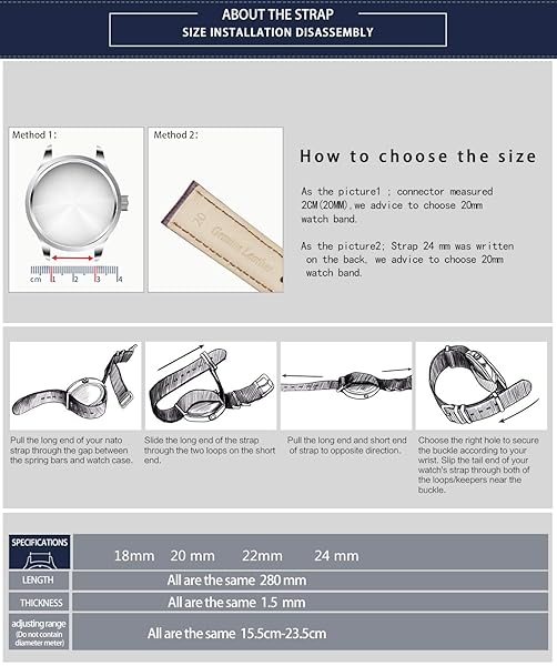 BINLUN BINLUN Thick Nylon Watch Strap Replacement Bands for Men 18mm 20mm 22mm 24mm Military Heavy Duty with Silver Black Stainless Steel Buckle - View 6 of 6