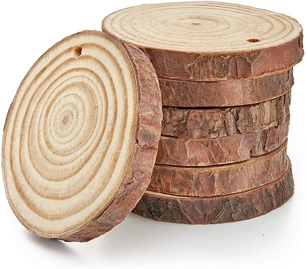 ARTEZA ARTEZA Natural Wood Slices 45 Pieces 2.4-2.8 Inch Round Pine Discs for Crafts Christmas Ornaments Centerpieces and Paintings Brown Small - View 6 of 10