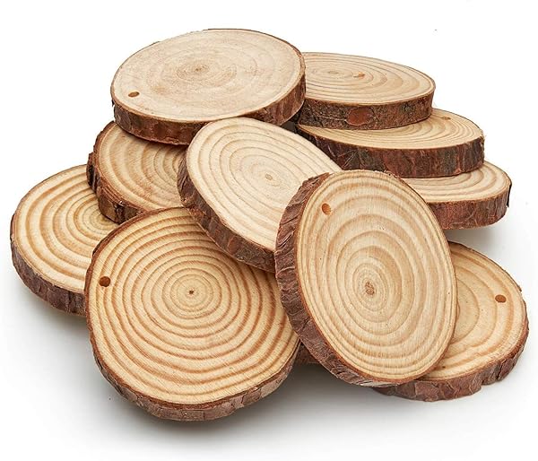 ARTEZA ARTEZA Natural Wood Slices 45 Pieces 2.4-2.8 Inch Round Pine Discs for Crafts Christmas Ornaments Centerpieces and Paintings Brown Small - View 9 of 10