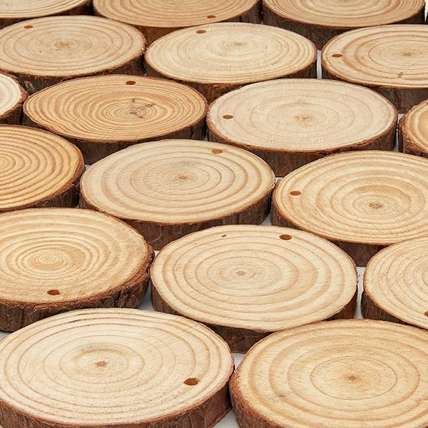 ARTEZA ARTEZA Natural Wood Slices 45 Pieces 2.4-2.8 Inch Round Pine Discs for Crafts Christmas Ornaments Centerpieces and Paintings Brown Small - View 10 of 10
