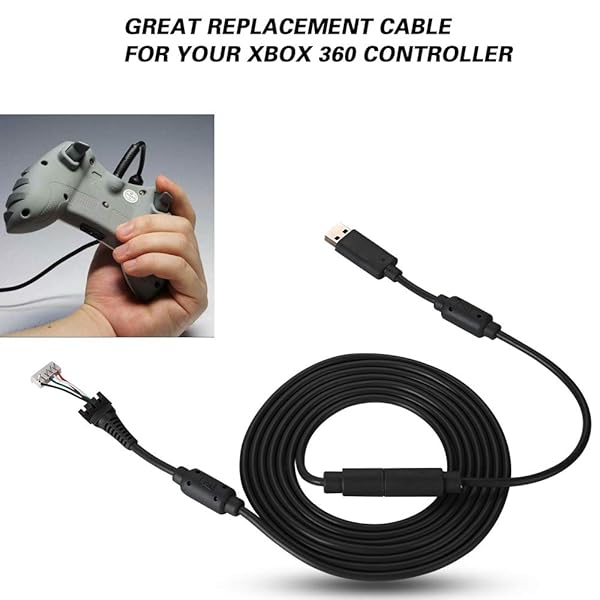 Bewinner Bewinner Xbox 360 Controller Replacement USB Cable 5Pin Gamepad Wire with Breakaway Adapter Black - View 7 of 10