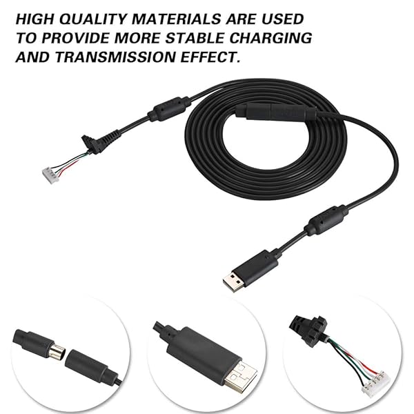 Bewinner Bewinner Xbox 360 Controller Replacement USB Cable 5Pin Gamepad Wire with Breakaway Adapter Black - View 8 of 10
