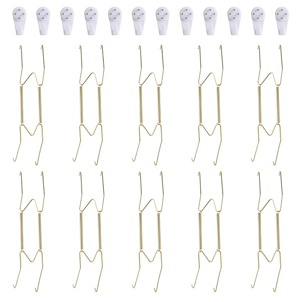 Fasunry Fasunry 10 Pack Plate Hangers & 12 Wall Hooks for 8.5-10.5 Inch Decorative Plates & Antique China