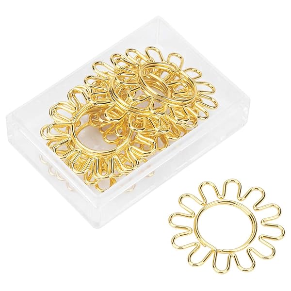 10pcs Sunflower Paper Clips - Cute Bookmark & Document Organizers for Stationery Lovers