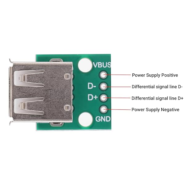 Walfront Walfront 10Pcs USB Type A Female 4-Pin DIP Socket Adapter Connector - 2.54mm Pitch Power Supply - View 3 of 10