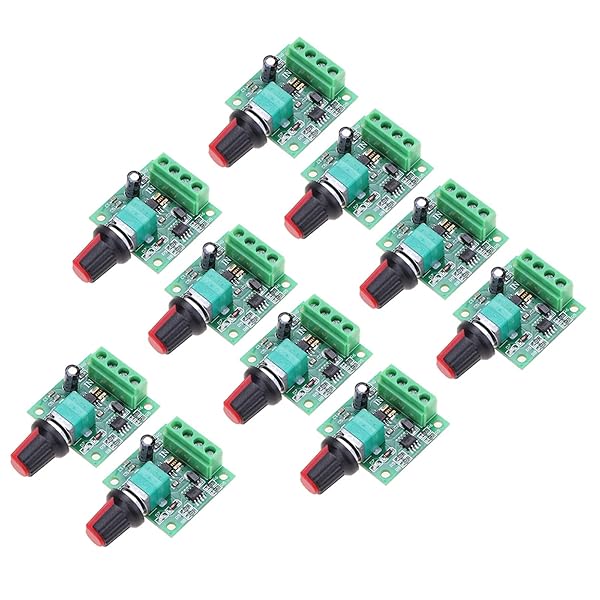 Onyehn Onyehn 10 Pack Low Voltage DC Motor Speed Controller 1.8V-12V 2A PWM Adjustable with Speed Control Knob