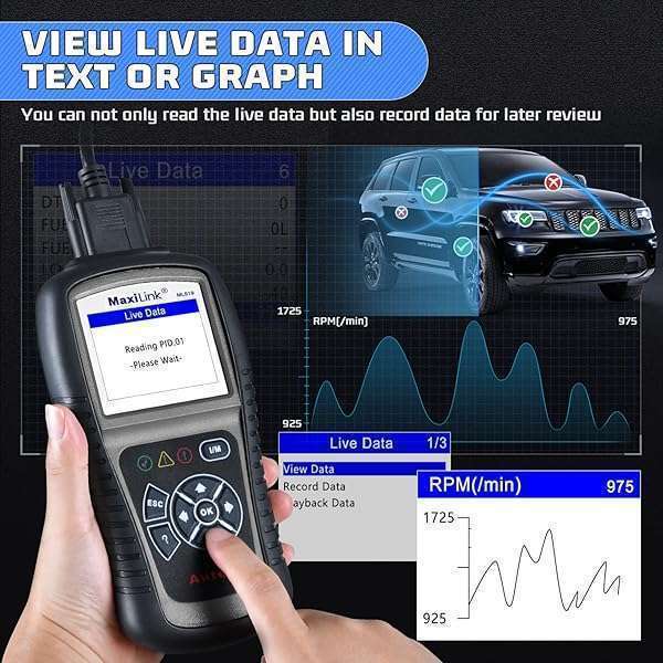 Autel Autel MaxiLink ML519 OBD2 Scanner: Enhanced Mode 6 Diagnostic Tool for Check Engine Codes & CAN Systems - View 5 of 10