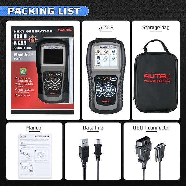 Autel Autel MaxiLink ML519 OBD2 Scanner: Enhanced Mode 6 Diagnostic Tool for Check Engine Codes & CAN Systems - View 10 of 10