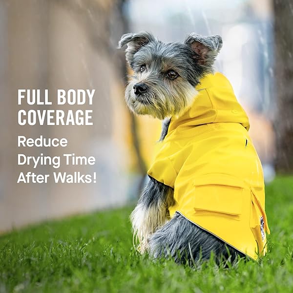 Canada Pooch Canada Pooch Torrential Tracker Dog Rain Jacket Waterproof Adjustable Full Body Coverage with Pockets and Reflective Trim for Dogs - View 4 of 6
