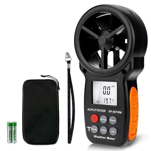 AOPUTTRIVER AP-007WM Handheld Anemometer & Barometer: Measure Wind Speed, Temperature, Humidity & Pressure for HVAC & Shooting